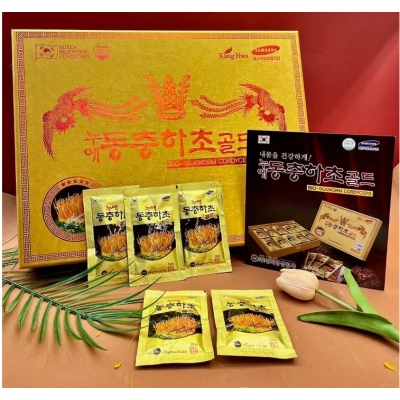 Nước đông trùng hạ thảo hộp gỗ vàng 60 gói * 30 ml – KANGWHA
